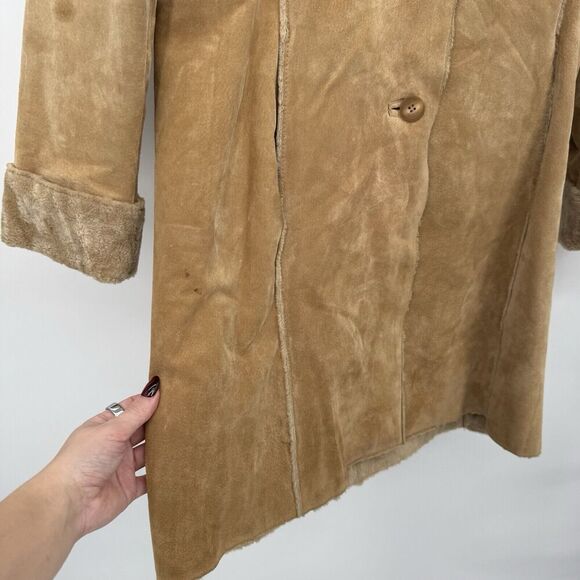 Guess Vintage Y2k Suede Leather Faux Fur Penny Lane Style Jacket Size Medium - Picture 3 of 12
